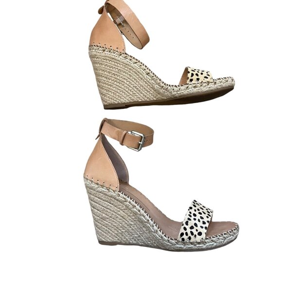 DOLCE VITA| Noor Leopard Calf Hair Espadrille Leather Wedges - SZ 10 worn 1X - Picture 10 of 11